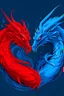 Placeholder: dragon azul y rojo