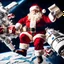 Placeholder: Santa Claus delivering presents to the International Space Station