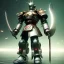 Placeholder: A portrait of a crystalised robot samurai with yakuza tatu, atmospheric, realistic, unreal engine cosmic galactic, cinematic lighting, octane render, random colors, transparent, cosmic ambiance, masterpiece, art by Yoji Shinkawa, composing fit inside