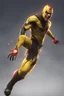 Placeholder: Create a picture of reverse Flash falling from the skye to a pit animated like fortnite