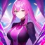 Placeholder: girl, masterpiece, best quality, volumetric lighting, detailed outfit, perfect eyes, fuchsia hair, fuchsia eyes,