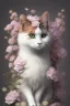 Placeholder: Victorian cat with white flowers, in the style of Camilla d'Errico, hyper detailed, beautiful, complex, trending on artstation, cinema4d, cryengine, national geographic photo, chiaroscuro