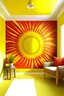 Placeholder: Create handpainted wall murals by Arrange circles in a radiating pattern to create a sunburst effect. Use warm, fiery tones to infuse the space with energy and vibrancy. Color Palette: Sunflower yellow, fiery orange, warm red, goldenrod.