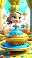 Placeholder: The cakes are baking, sweet scents fill the air, Teacups aligned with precision and care. The invitations sent, like birds on the wing, Spreading the news of the royal gathering. , cartoon,3D