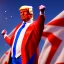 Placeholder: Realistic image of Donald trump super hero, retro style, watchmen style, red white blue colors, white stars, suspenders, latex material, 80s, vibrant color, highly detailed, sky background, concept art, unreal engine 5, god rays, ray tracing, RTX, lumen lighting, ultra detail, volumetric lighting, 3d, finely drawn, high definition, high resolution.