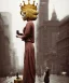 Placeholder: Statue of Queen of photography. Cute blonde woman. Photographer in golden crown. Standing on the street. Big camera in her hand. hyperdetailed, photorealistic, trending on artstation, greg rutkowski, beksinski, kodachrome