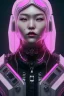 Placeholder: Portrait, Front image, cyberpunk Asian woman rabbit mask, black pink color, latex dress, highly detailed, concept art, smooth, unreal engine 5, god rays, ray tracing, RTX, lumen lighting, ultra detail, volumetric lighting, 3d, finely drawn, high definition, high resolution.