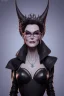 Placeholder: Carmen Dell`orifice as evil queen in black leather, leather, busty, cleavage, angry, stern look. character design by cory loftis, fenghua zhong, ryohei hase, ismail inceoglu and ruan jia. unreal engine 5, artistic lighting, highly detailed, photorealistic, fantasy