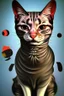 Placeholder: dA cat, abstract and contemporary surrealism, collage of absurd art,.grunge and urban