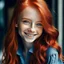 Placeholder: beautiful girl with red hair and lovely smile and beautiful eyes