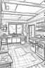 Placeholder: Outline art, house design, laundry room, no shading, no lines, cartoon style, --ar 9:11