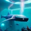 Placeholder: fullbody Drawing of 'Ultra Futuristic style concept Submarine'intricate detail,by andrea bonelli,Kilian Eng,Ohrai,underwater,three quarters view, Futuristic Submarine Fish design study, toned colors,16k