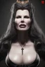 Placeholder: Kim Basinger as evil queen in black leather, busty, cleavage, curvy, angry, stern look. character design by cory loftis, fenghua zhong, ryohei hase, ismail inceoglu and ruan jia. unreal engine 5, artistic lighting, highly detailed, photorealistic, fantasy