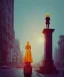 Placeholder: Statue of Queen of photography. Cute blonde woman. Photographer in golden crown. Standing on the street. Big camera in her hand. hyperdetailed, photorealistic, trending on artstation, greg rutkowski, beksinski, kodachrome, lomography, golden hour, bokeh, volumetric light