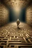 Placeholder: A rather old man was walking in the middle of the maze, and finally found a path that led to a bright place.