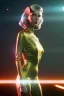 Placeholder: retro sci-fi portrait image from 1980, Los Angeles street explosions, fire, scared people, sweet young blonde woman walking, tight latex suit, soft color, highly detailed, unreal engine 5, ray tracing, RTX, lumen lighting, ultra detail, volumetric lighting, 3d, finely drawn, high definition, high resolution.