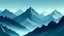 Placeholder: a vector graphic of icy mountains in the mist at dusk