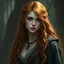 Placeholder: a beautiful fantasy woman, young, long ginger hair, medieval, dark fantasy art