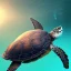 Placeholder: Turtle deep water loghts night, unreal 5, octane render, cinema4d, redshift render, hyper realistic, cenematic, vibrancy, synthwave, retouch, centered, dynamic lighting, dramatic lighting, 4k, highly detailed, attractive beautiful, realistic, virtual reality, epic composition, holographic,