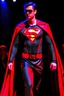 Placeholder: Kryptonian Superman Emblem without te S on a fashion runway cyberpunk clothes style street wear without cape