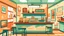 Placeholder: a vector graphic of a sandwich shop interior