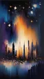 Placeholder: Stars dancing over skyline abstract painting