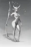 Placeholder: beautiful fairy with a beautiful face, horns and developed muscles