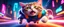 Placeholder: rocket ship cat captain in high speed pursuit among neon rats, with background motion blur