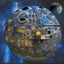 Placeholder: death star in space hundertwasser style photo realistic high definition