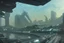 Placeholder: cloudy day in a cybverpunk city, people, sci-fi