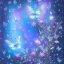 Placeholder: garden with subtle cristal transparent bright glitter blue butterfly, light, galactic, subtle flowers