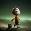 Placeholder: Scared Charlie brown running away from an alien spaceship abduction