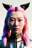 Placeholder: portrait, Asian cyborg woman, samurai warrior :: symmetry photography, cyberpunk style, pink hair, black samurai army, katana, japanese traditional ornaments, pink, white, black, glow eyes, cinematic, Ultra realistic, dark scene, soft color, highly detailed, unreal engine 5, RTX, ultra detail, 3d, finely drawn, high definition.