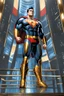 Placeholder: Full body superman Futuristic armour Chromecast golden shines