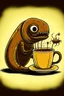 Placeholder: leech drinking coffee