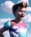 Placeholder: Ultra realistic clouds sky scene, medium shot view, portrait, sweet Peter Pan Childs, free jumping flying, trinkets, monster hair, jelly beans, inflatable helmet, smile, happy, Wes Anderson style, inflatable color clothing, extreme, wind, clouds sea, 20,000 feet altitude, stratosphere, soft color, highly detailed, unreal engine 5, ray tracing, RTX, lumen lighting, ultra detail, volumetric lighting, 3d, finely drawn, high definition, high resolution.