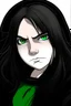 Placeholder: chubby cartoon gaming witch green eyes