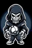 Placeholder: generate football player logo with reaper theme in cartoon style