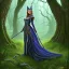 Placeholder:  Woman witch in the dark forest