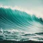Placeholder: a transparent wave seen from below [vintage style noisy scratches glitches, Shot the texture and then rewound the film and double exposed]