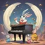 Placeholder: bugs bunny composer piano, diffrent planet, one swine pig piggy flying wasp angel