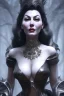 Placeholder: Ava Gardner as evil queen in black leather, busty, cleavage, curvy, angry, stern look. character design by cory loftis, fenghua zhong, ryohei hase, ismail inceoglu and ruan jia. unreal engine 5, artistic lighting, highly detailed, photorealistic, fantasy