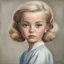 Placeholder: Grace kelly,, blond Little girl , in the style of Margaret Keane