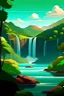 Placeholder: paisaje realista con con colores brillantes y vivos de las cataratas del iguazu