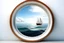 Placeholder: white,background,looking,through,a 3-d, hole,or,window,,a,seeing into an,ocean,with,sailing,boat