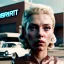 Placeholder: Ultra Realistic retro sci-fi movie burst Supermarket parking scene, 1960 year, waist up view portrait, blonde woman, sweet scarlet Johansson face, perfect iris, glow eyes, face makeup, tight latex coat; many panic people looking, Retro sci-fi style, soft color, highly detailed, unreal engine 5, ray tracing, RTX, lumen lighting, ultra detail, volumetric lighting, 3d, finely drawn, high definition, high resolution.