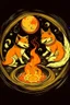 Placeholder: Doge fighting kat and fire ring and fox