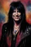 Placeholder: text "MOTLEY CRUE", head and shoulders portrait, Motley Crue Mick Mars - well-shaped, perfect figure, perfect face, smiling, a multicolored, watercolor stained, wall in the background, professional quality digital photograph, 4k, 8k, 32k UHD, Hyper realistic, extremely colorful, vibrant, photorealistic, realistic, sharp, highly detailed, professional quality, beautiful, awesome, majestic, superb, trending on artstation, pleasing, lovely, Cinematic, gorgeous, Real, Life like, Highly detailed