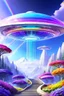 Placeholder: Ufo rainbow, futuriste ultra moderne,stairway to heaven,crystal very beautiful city,nature forest flowers colors