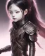 Placeholder: Detailed anime child girl, dark brown hair, black and red dragon scale armour, intricate details, full body portrait, keep head in frame, slight smile, black Japanese motif, concept art, highly detailed, digital painting, concept art, sharp focus, illustration, art by Yoji Shinkawa, WLOP and greg rutkowski and alphonse mucha and artgerm and yanjun Chen and Junji ito and Makoto Shinkai, HDR, octane render